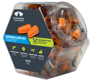 Pyramex PYDP1000BN Disposable Earplugs Foam 32 dB In The Ear Orange Adult 100 Pair Pyramex PYDP1000BN Disposable Earplugs Foam 32 dB In The Ear Orange Adult 100 Pair
