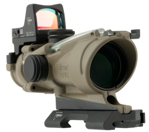 Trijicon 4x32 Acog ECOS Rifle Scope Flat Dark Earth, 5.56 Green Crosshair, 3.25 MOA Red Dot RMR Trijicon 4x32 Acog ECOS Rifle Scope Flat Dark Earth, 5.56 Green Crosshair, 3.25 MOA Red Dot RMR