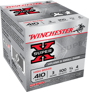 Winchester Ammo X413H4 Super X Heavy Game Load High Brass 410 Gauge 3" 3/4 oz 1100 fps 4 Shot 25ea