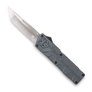 CobraTec Knives CFCTLWTNS Lightweight3.25" OTF Tanto Plain D2 Steel Blade/Carbon Fiber Aluminum Handle Includes Pocket Clip
