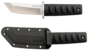 Cold Steel CS17DA Kyoto I 3.25" Fixed Plain Tanto 8Cr13MoV SS Blade/Black Contoured Kray-Ex Handle Cold Steel CS17DA Kyoto I 3.25" Fixed Plain Tanto 8Cr13MoV SS Blade/Black Contoured Kray-Ex Handle