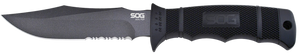 S.O.G SOGM37K Seal Pup4.75" Fixed Clip Point Part Serrated Powder Coated AUS-8A SS Blade Black w/Raised Diamond Pattern GRN Handle Includes Sheath S.O.G SOGM37K Seal Pup4.75" Fixed Clip Point Part Serrated Powder Coated AUS-8A SS Blade Black w/Raised Diamond Pattern GRN Handle Includes Sheath