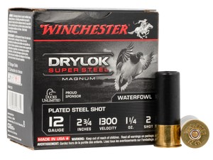 Winchester Ammo XSM122 DryLock Super Magnum 12 Gauge 2.75" 1 1/4 oz 1300 fps 2 Shot 25ea Winchester Ammo XSM122 DryLock Super Magnum 12 Gauge 2.75" 1 1/4 oz 1300 fps 2 Shot 25ea