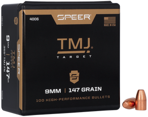 Speer Bullets 9mm (355 Diameter) 147 Grain Total Metal Jacket Box of 100 Speer Bullets 9mm (355 Diameter) 147 Grain Total Metal Jacket Box of 100