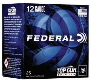 Federal TGSF12875 Top Gun Sporting 12 Gauge 2.75" 1 oz 1330 fps 7.5 Shot 25ea Federal TGSF12875 Top Gun Sporting 12 Gauge 2.75" 1 oz 1330 fps 7.5 Shot 25ea