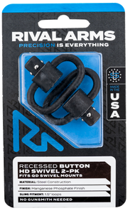 Rival Arms RARA92S2A HD Swivel SetBlack Manganese Phosphate Steel with 1.5" Loops & Recessed Button Rival Arms RARA92S2A HD Swivel SetBlack Manganese Phosphate Steel with 1.5" Loops & Recessed Button