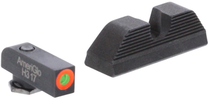 Ameriglo Protector Sight Set Glock 17, 19, 19X, 26, 45 Gen 5 Tritium Green Front with Orange Outline, Serrated U Notch Rear Ameriglo Protector Sight Set Glock 17, 19, 19X, 26, 45 Gen 5 Tritium Green Front with Orange Outline, Serrated U Notch Rear