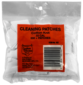 Southern Bloomer 102 Cleaning Patches .22 Cal Cotton 200 Per Pack Southern Bloomer 102 Cleaning Patches .22 Cal Cotton 200 Per Pack