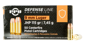PPU PPD91 Defense Handgun 9mm Luger 115 gr Jacketed Hollow Point (JHP) 50rd Bx PPU PPD91 Defense Handgun 9mm Luger 115 gr Jacketed Hollow Point (JHP) 50rd Bx