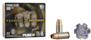 Federal Personal Defense Punch Ammunition 9mm Luger 124 Grain Jacketed Hollow Point 20RD Federal Personal Defense Punch Ammunition 9mm Luger 124 Grain Jacketed Hollow Point 20RD