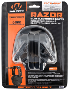 Walker's GWPRSEMRH RAZR Razor Slim Electronic Muff Polymer 23 dB Over the Head Black Adult Walker's GWPRSEMRH RAZR Razor Slim Electronic Muff Polymer 23 dB Over the Head Black Adult