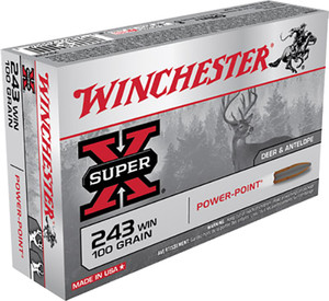 Winchester Power Point Ammunition 243 Winchester 100 Grain Power-Point 20RD Winchester Power Point Ammunition 243 Winchester 100 Grain Power-Point 20RD
