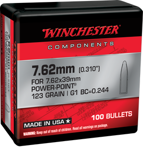 Winchester AmmoCenterfire Rifle Reloading 7.62mm .310 123 gr Power-Point (PP) 100 Per Box Winchester AmmoCenterfire Rifle Reloading 7.62mm .310 123 gr Power-Point (PP) 100 Per Box