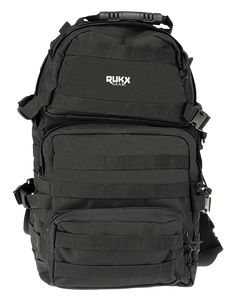 Rukx Gear ATICT3DB Tactical 3 Day Water Resistant Black 600D Polyester with Molle Webbing, Hook & Loop Panel, 4 Storage Areas 16" x 10" x 10" Rukx Gear ATICT3DB Tactical 3 Day Water Resistant Black 600D Polyester with Molle Webbing, Hook & Loop Panel, 4 Storage Areas 16" x 10" x 10"