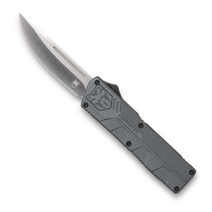 CobraTec Knives GYCTLWDNS Lightweight3.25" OTF Drop Point Plain D2 Steel Blade/Gray Aluminum Handle Includes Pocket Clip CobraTec Knives GYCTLWDNS Lightweight3.25" OTF Drop Point Plain D2 Steel Blade/Gray Aluminum Handle Includes Pocket Clip