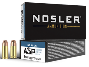 Nosler ASP Ammunition 9mm Luger 124 Grain Jacketed Hollow Point Nosler ASP Ammunition 9mm Luger 124 Grain Jacketed Hollow Point