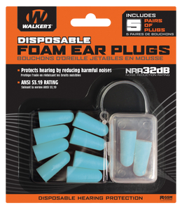 Walkers GWPFP5PKTL Foam Ear Plugs 32 dB Teal 5 Pack Wlkr Gwp-Fp5Pk-Tl Foam Ear Plug 5Pk Teal Walkers GWPFP5PKTL Foam Ear Plugs 32 dB Teal 5 Pack Wlkr Gwp-Fp5Pk-Tl Foam Ear Plug 5Pk Teal