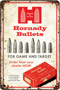Hornady 99145 Bullets Tin Sign Rustic Red/White Aluminum 12" x 18" Hornady 99145 Bullets Tin Sign Rustic Red/White Aluminum 12" x 18"