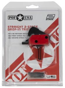 Patriot Ordnance Factory 01510 Drop-InTwo-Stage Curved Trigger with 3.50 lbs Draw Weight & Black/Red Finish for AR-Platform Patriot Ordnance Factory 01510 Drop-InTwo-Stage Curved Trigger with 3.50 lbs Draw Weight & Black/Red Finish for AR-Platform