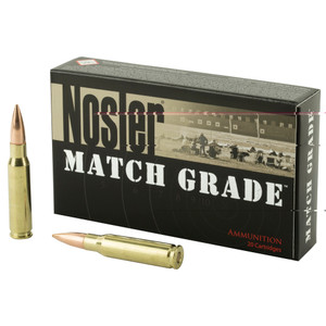 Nosler Match Grade Ammunition 308 Winchester 168 Grain Custom Competition Hollow Point Boat Tail 20RD Nosler Match Grade Ammunition 308 Winchester 168 Grain Custom Competition Hollow Point Boat Tail 20RD