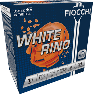 Fiocchi 12WRNO8 Exacta Target White Rino Target 12 Gauge 2.75" 1 1/8 oz 8 Shot 25 Per Box/10 Cs Fiocchi 12WRNO8 Exacta Target White Rino Target 12 Gauge 2.75" 1 1/8 oz 8 Shot 25 Per Box/10 Cs