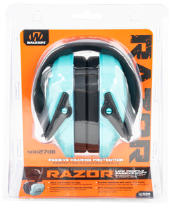 Walker's GWPRSMPASTL Razor Slim Passive Muff Polymer 27 dB Over the Head Teal/Black Adult Walker's GWPRSMPASTL Razor Slim Passive Muff Polymer 27 dB Over the Head Teal/Black Adult