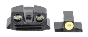 Meprolight USA 412293121 Hyper-BrightBlack | Green Tritium with Yellow Phosphorescent Outline Front Sight Green Tritium with Black Outline Rear Sight Set Meprolight USA 412293121 Hyper-BrightBlack | Green Tritium with Yellow Phosphorescent Outline Front Sight Green Tritium with Black Outline Rear Sight Set