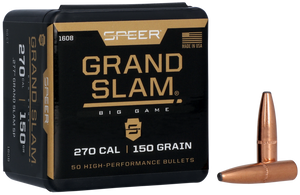 Speer Grand Slam Bullets 270 Caliber (277 Diameter) 150 Grain Jacketed Soft Point Box of 50 Speer Grand Slam Bullets 270 Caliber (277 Diameter) 150 Grain Jacketed Soft Point Box of 50