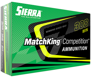 Sierra MatchKing Competition Ammunition 308 Winchester 168 Grain Hollow Point Boat Tail 20RD Sierra MatchKing Competition Ammunition 308 Winchester 168 Grain Hollow Point Boat Tail 20RD