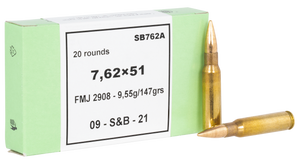 Sellier & Bellot Ammunition 7.62x51mm NATO 147 Grain Full Metal Jacket Sellier & Bellot Ammunition 7.62x51mm NATO 147 Grain Full Metal Jacket