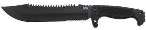 S.O.G SOGF03TNCP Jungle Primitive 9.50" Machete Clip Point Plain Black Hardcased w/Saw Spine 8Cr13MoV SS Blade Black w/Digi-Grip Kraton Handle Includes Sheath S.O.G SOGF03TNCP Jungle Primitive 9.50" Machete Clip Point Plain Black Hardcased w/Saw Spine 8Cr13MoV SS Blade Black w/Digi-Grip Kraton Handle Includes Sheath
