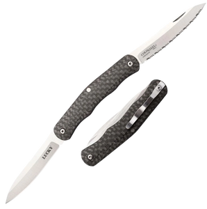 Cold Steel CS54VPN Lucky2.63" Folding Plain/Serrated S35VN SS Blade/Black Carbon Fiber Handle Includes Pocket Clip
