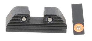 AmeriGlo GL816 Trooper Sight Set for GlockBlack | Green Tritium with Orange Outline Front Sight Green Tritium with Black Outline Rear Sight AmeriGlo GL816 Trooper Sight Set for GlockBlack | Green Tritium with Orange Outline Front Sight Green Tritium with Black Outline Rear Sight