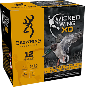 Browning Ammo B193411232 Wicked Wing XD Extra Distance 12 Gauge 3" 1 1/4 oz 1450 fps 2 Shot 25ea Browning Ammo B193411232 Wicked Wing XD Extra Distance 12 Gauge 3" 1 1/4 oz 1450 fps 2 Shot 25ea