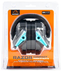 Walker's GWPCRPASTL Razor Compact Passive Muff Polymer 24 dB Over the Head Teal/Black Youth Women Walker's GWPCRPASTL Razor Compact Passive Muff Polymer 24 dB Over the Head Teal/Black Youth Women