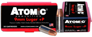 Atomic Ammunition 00409 Pistol Precision Craft 9mm Luger +P 124 gr Bonded Match Hollow Point 50rd Bx Atomic Ammunition 00409 Pistol Precision Craft 9mm Luger +P 124 gr Bonded Match Hollow Point 50rd Bx