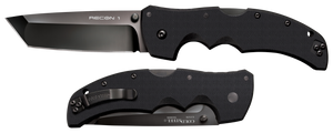 Cold Steel CS27BT Recon 1 4" Folding Tanto Plain DLC Coated American S35VN Blade/ Black Textured G10 Handle Includes Pocket Clip Cold Steel CS27BT Recon 1 4" Folding Tanto Plain DLC Coated American S35VN Blade/ Black Textured G10 Handle Includes Pocket Clip