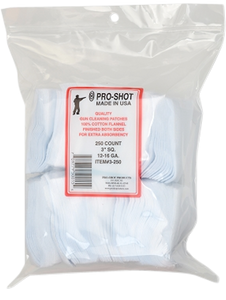 Pro-Shot 3250 Cleaning Patches12-16 Gauge 3" Cotton Flannel 250 Per Bag Pro-Shot 3250 Cleaning Patches12-16 Gauge 3" Cotton Flannel 250 Per Bag