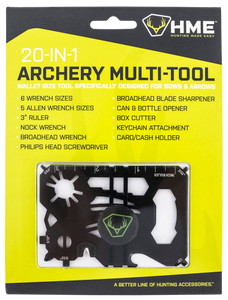 HME HMEWMT 20-In-1 Wallet Multi-Tool Black Metal Fixed HME HMEWMT 20-In-1 Wallet Multi-Tool Black Metal Fixed