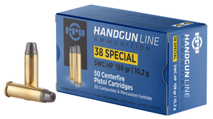 PPU PPH38SH Handgun Defense 38 Special 158 gr Semi-Wadcutter Hollow Point (SWCHP) 50rd Bx PPU PPH38SH Handgun Defense 38 Special 158 gr Semi-Wadcutter Hollow Point (SWCHP) 50rd Bx