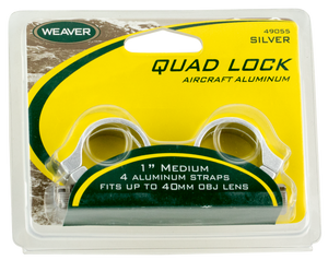 Weaver Quad Lock Detachable 1" Rings Silver, Medium, Aluminum Weaver Quad Lock Detachable 1" Rings Silver, Medium, Aluminum