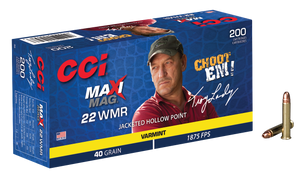 CCI 958 Maxi-Mag Varmint 22 WMR 40 gr Jacketed Hollow Point (JHP) 200 Per Box/ 10 Cs CCI 958 Maxi-Mag Varmint 22 WMR 40 gr Jacketed Hollow Point (JHP) 200 Per Box/ 10 Cs