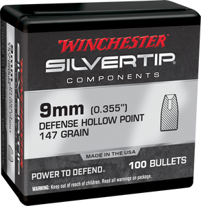 Winchester AmmoCenterfire Handgun Reloading 9mm .355 147 gr Silvertip Hollow Point 100 Per Box Winchester AmmoCenterfire Handgun Reloading 9mm .355 147 gr Silvertip Hollow Point 100 Per Box