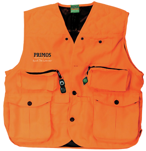 Primos 65702 Gunhunter's Hunting Vest Large Blaze Orange Features Compass & LED Light Primos 65702 Gunhunter's Hunting Vest Large Blaze Orange Features Compass & LED Light