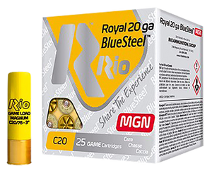 Rio Ammunition RBSM202 BlueSteel Royal 20 Gauge 3" 1 oz 2 Shot 25 Per Box/ 10 Cs Rio Ammunition RBSM202 BlueSteel Royal 20 Gauge 3" 1 oz 2 Shot 25 Per Box/ 10 Cs