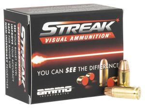 Streak Ammunition 9mm Luger 115 Grain Jacketed Hollow Point Red Cold Tracer 20RD Streak Ammunition 9mm Luger 115 Grain Jacketed Hollow Point Red Cold Tracer 20RD