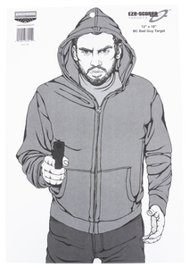 Birchwood Casey 37011 EZE-Scorer Bad Guy Silhouette Paper Pistol 12" x 18" Gray/White 100 Per Pkg Birchwood Casey 37011 EZE-Scorer Bad Guy Silhouette Paper Pistol 12" x 18" Gray/White 100 Per Pkg