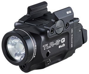 Streamlight 69437 TLR-8 Sub w/Laser Green Laser 500 Lumens 640-660nM Wavelength, Black 141 Meters Beam Distance, Fits Sig P365/P365XL Handgun Rail Clamp Mount Streamlight 69437 TLR-8 Sub w/Laser Green Laser 500 Lumens 640-660nM Wavelength, Black 141 Meters Beam Distance, Fits Sig P365/P365XL Handgun Rail Clamp Mount