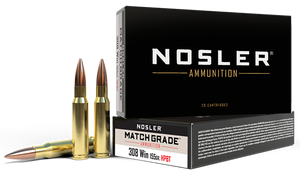 Nosler Match Grade Ammunition 308 Winchester 155 Grain Custom Competition 20RD Nosler Match Grade Ammunition 308 Winchester 155 Grain Custom Competition 20RD