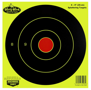Birchwood Casey 35950 Dirty BirdBullseye Paper Hanging Pistol/Rifle Black/Yellow 50 Per Pkg